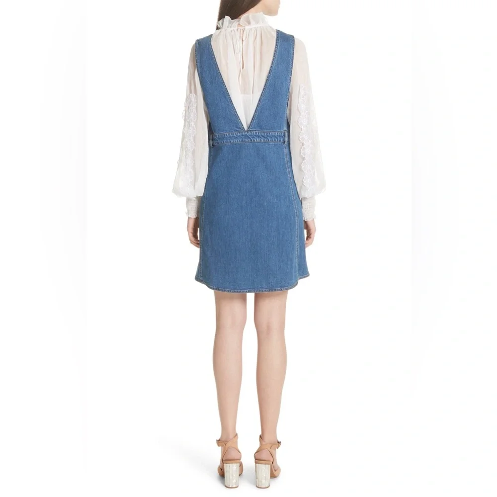 See by Chloé Denim Dress Shady Cobalt | Size 34 US 2 - Picture 2 of 12